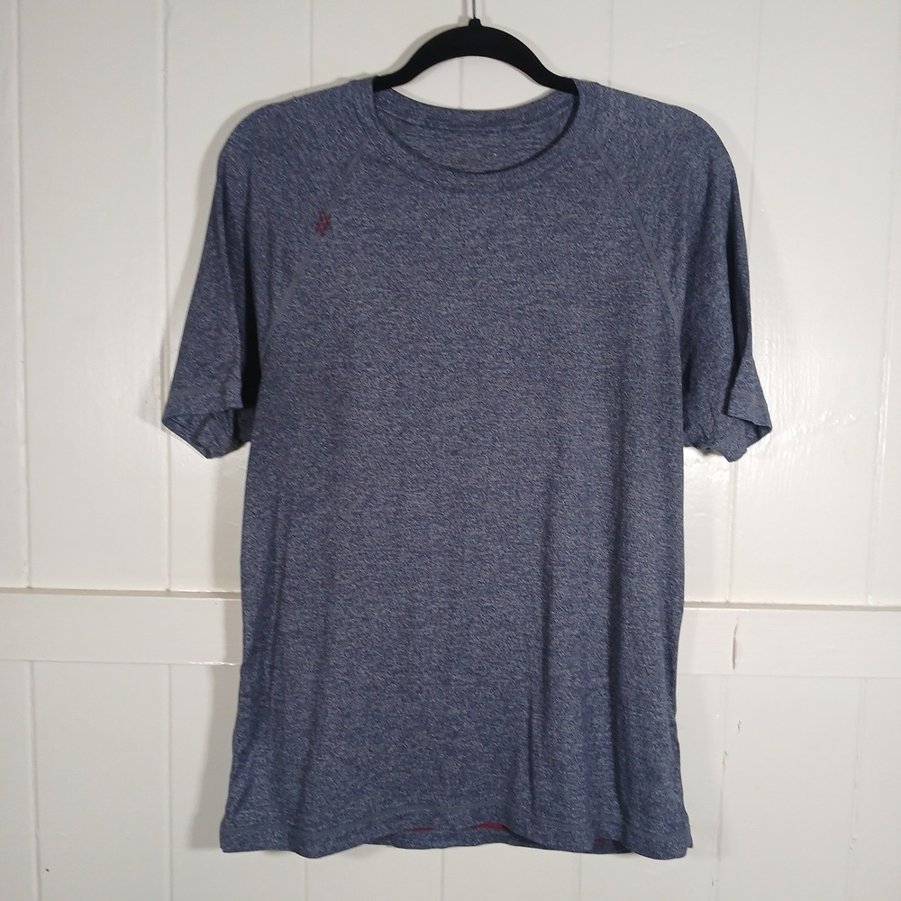 Rhone Reign Men Blue Heathered Training Shirt Raglan Short Sleeve Medium RGN-COR